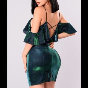 Fashion Nova Vicky Metallic Dress